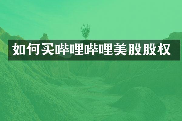如何买哔哩哔哩美股股权