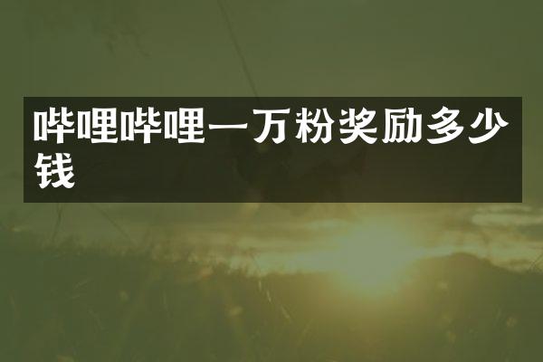 哔哩哔哩一万粉奖励多少钱