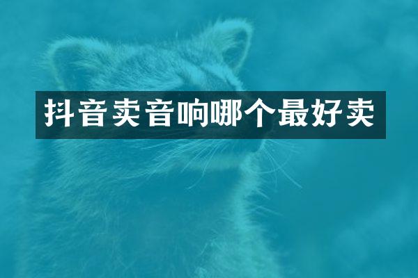 抖音卖音响哪个最好卖