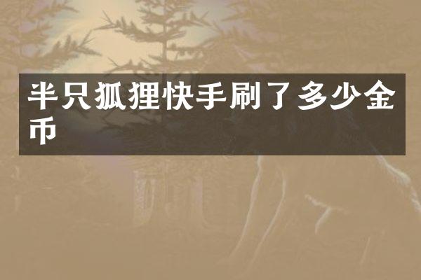 半只狐狸快手刷了多少金币