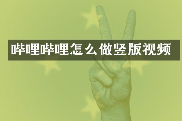 哔哩哔哩怎么做竖版视频