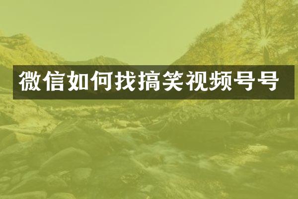 微信如何找搞笑视频号号