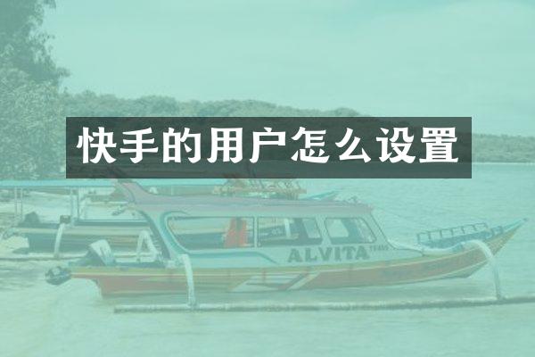 快手的用户怎么设置