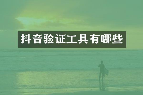 抖音验证工具有哪些