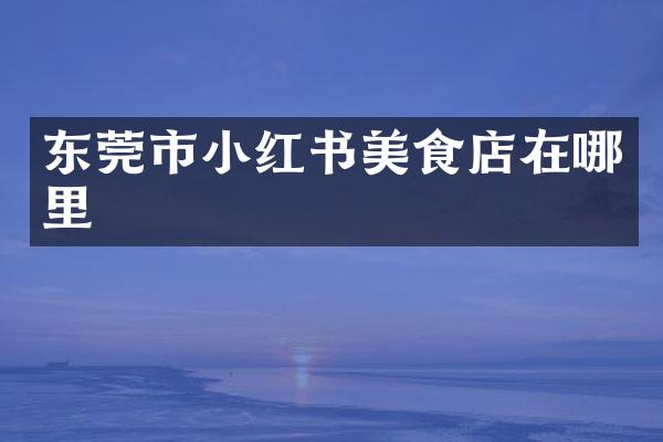 东莞市小红书美食店在哪里