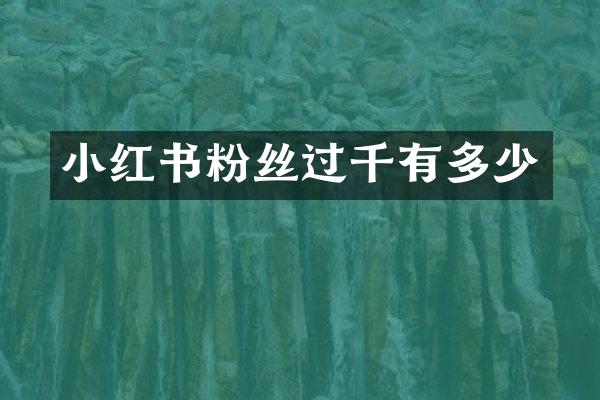 小红书粉丝过千有多少