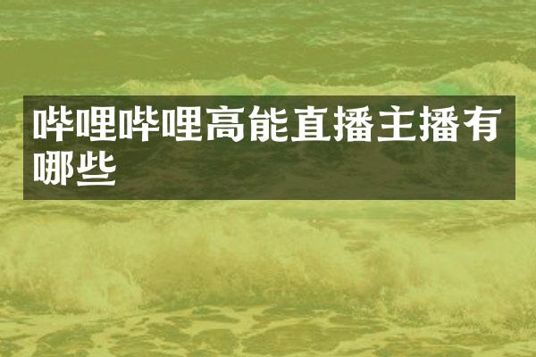 哔哩哔哩高能直播主播有哪些