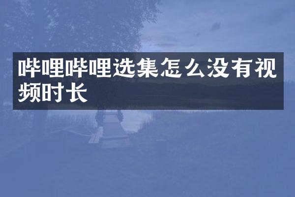 哔哩哔哩选集怎么没有视频时长