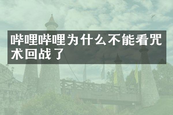 哔哩哔哩为什么不能看咒术回战了
