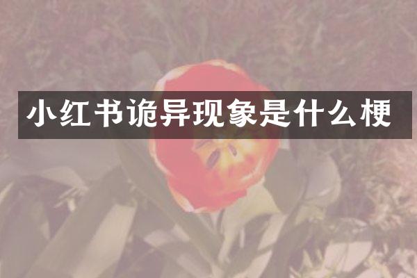小红书诡异现象是什么梗
