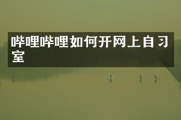 哔哩哔哩如何开网上自习室