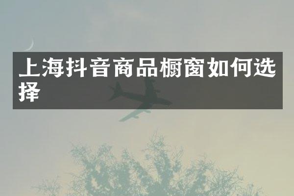 上海抖音商品橱窗如何选择