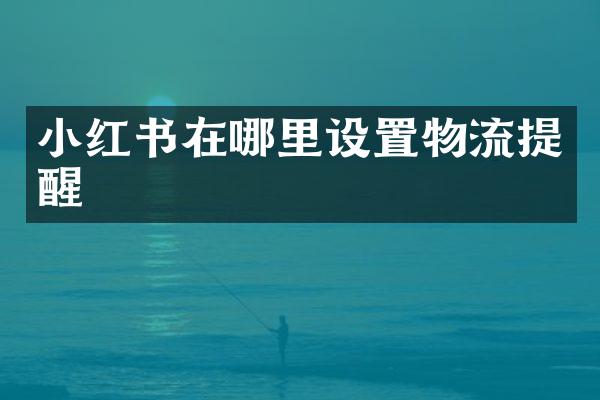 小红书在哪里设置物流提醒