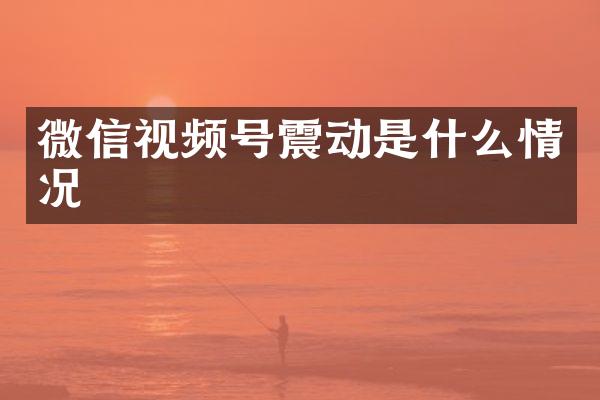 微信视频号震动是什么情况