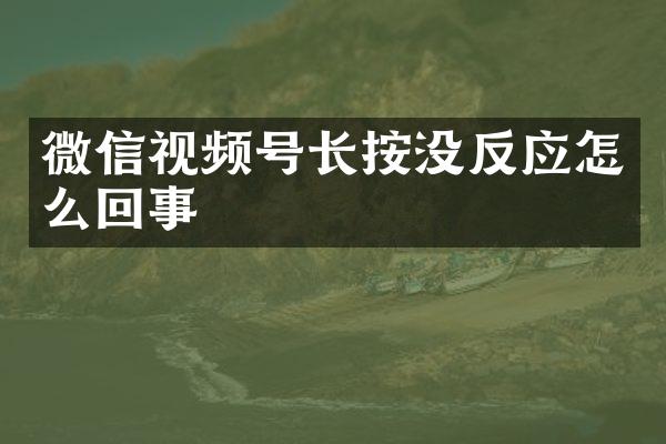 微信视频号长按没反应怎么回事