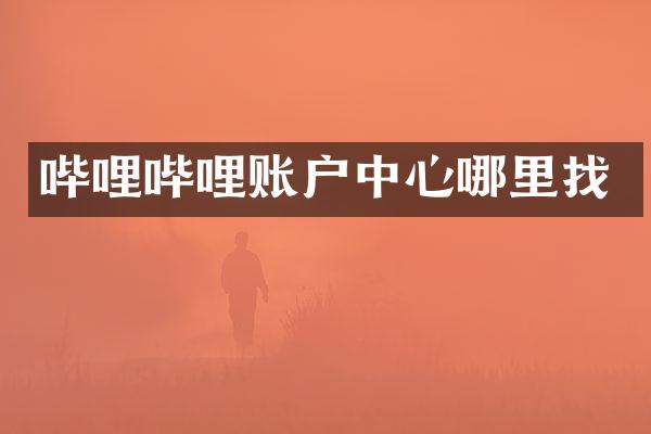 哔哩哔哩账户中心哪里找