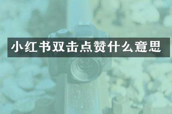 小红书双击点赞什么意思
