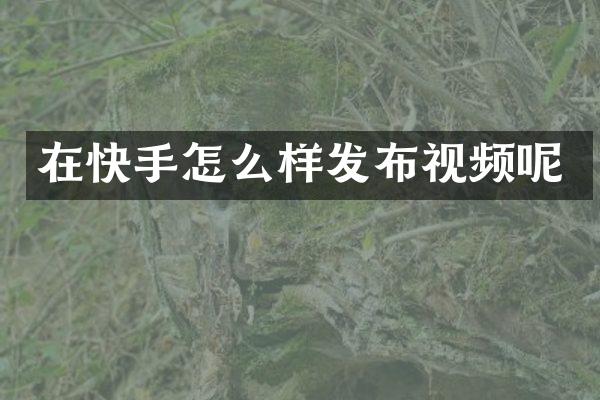 在快手怎么样发布视频呢