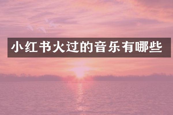 小红书火过的音乐有哪些