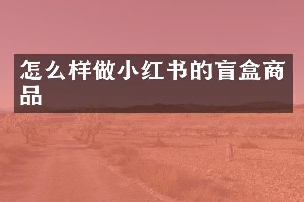 怎么样做小红书的盲盒商品