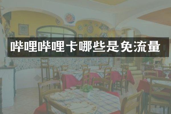 哔哩哔哩卡哪些是免流量