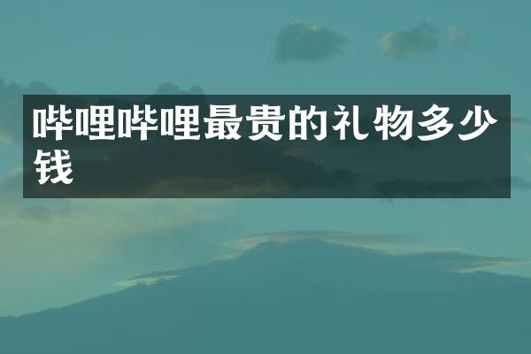 哔哩哔哩最贵的礼物多少钱