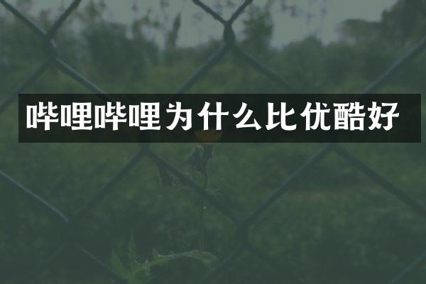 哔哩哔哩为什么比优酷好