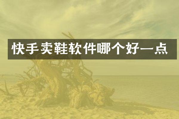 快手卖鞋软件哪个好一点