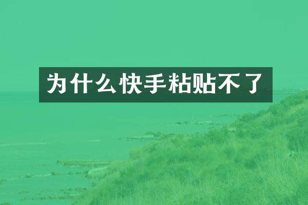 为什么快手粘贴不了