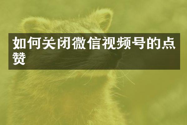 如何关闭微信视频号的点赞