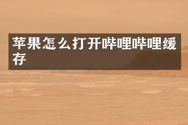 苹果怎么打开哔哩哔哩缓存