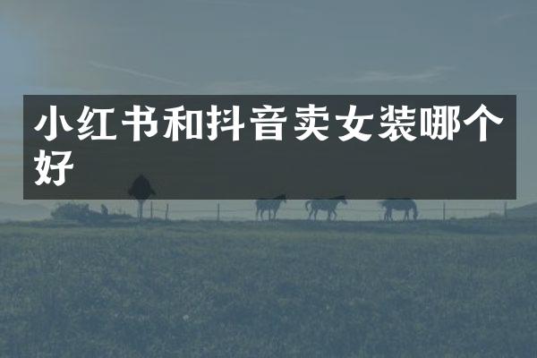 小红书和抖音卖女装哪个好