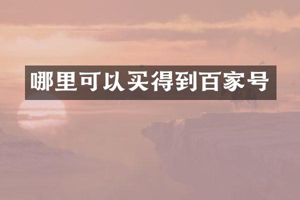 哪里可以买得到百家号