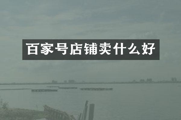 百家号店铺卖什么好