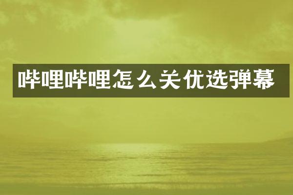 哔哩哔哩怎么关优选弹幕