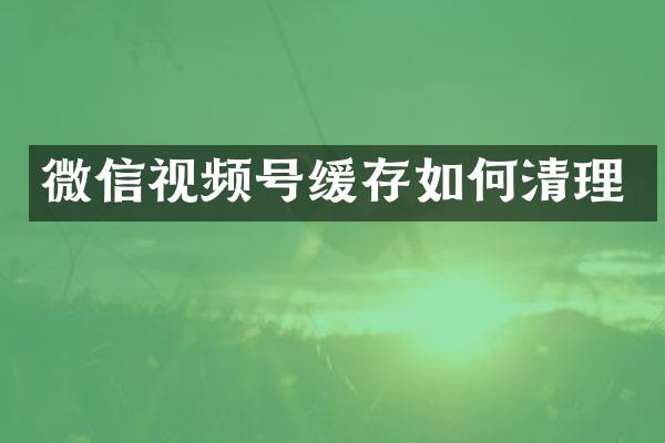 微信视频号缓存如何清理