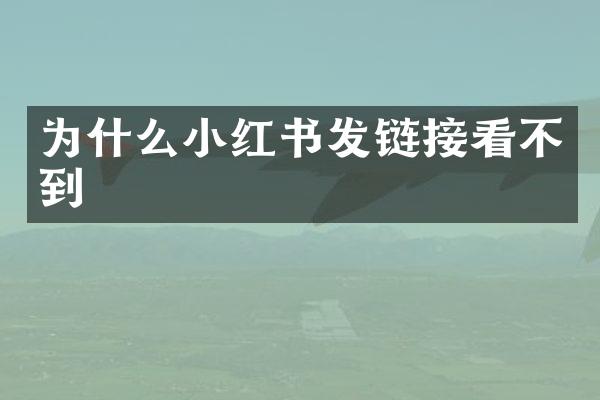 为什么小红书发链接看不到