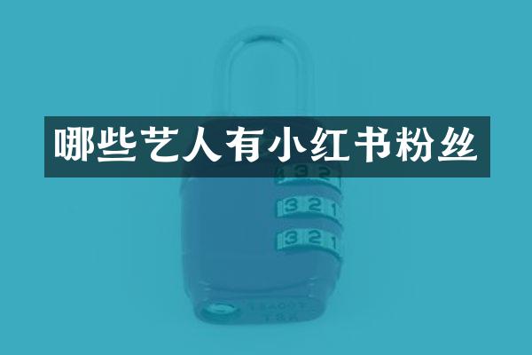 哪些艺人有小红书粉丝