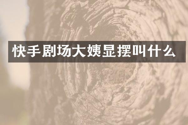 快手剧场大姨显摆叫什么