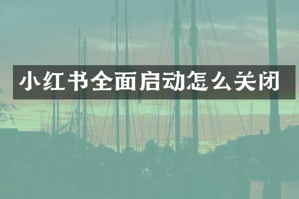 小红书全面启动怎么关闭