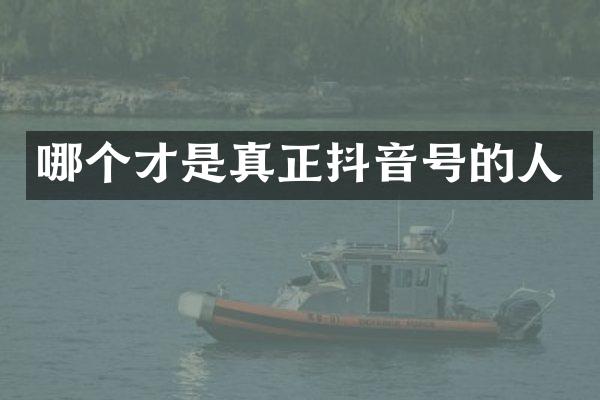 哪个才是真正抖音号的人
