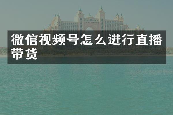 微信视频号怎么进行直播带货