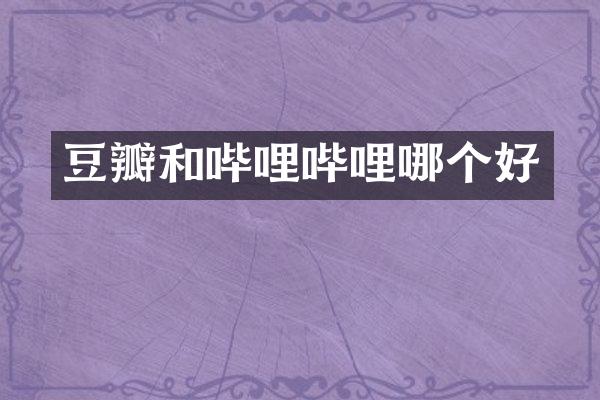 豆瓣和哔哩哔哩哪个好