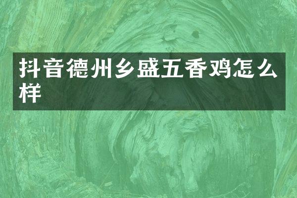 抖音德州乡盛五香鸡怎么样