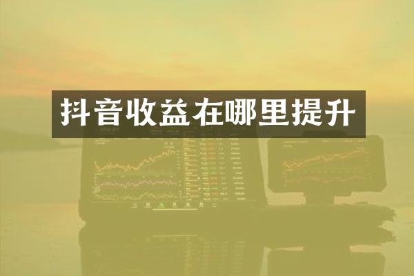 抖音收益在哪里提升