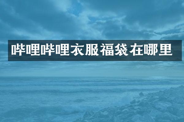 哔哩哔哩衣服福袋在哪里