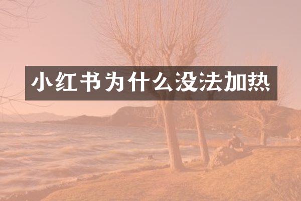 小红书为什么没法加热