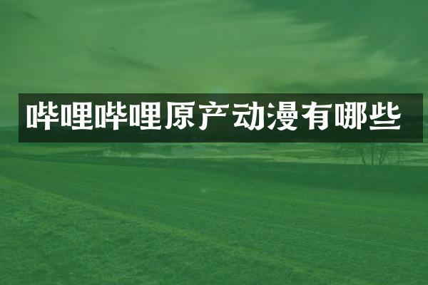 哔哩哔哩原产动漫有哪些