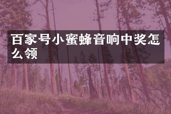 百家号小蜜蜂音响中奖怎么领