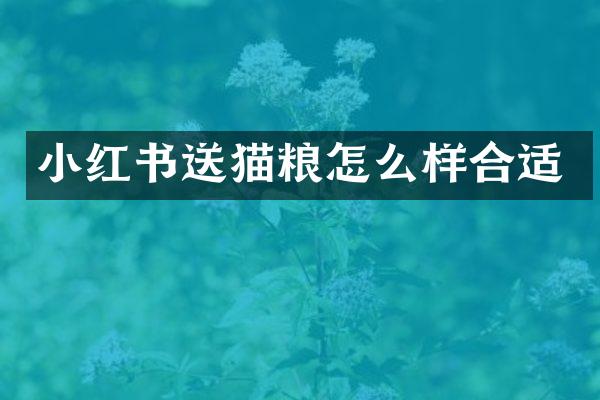 小红书送猫粮怎么样合适